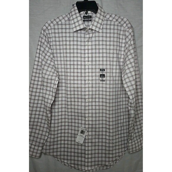 Van Heusen Dress Shirt Slim Fit Wrinkle Free, Sz Med 15.5/32-33, Fire Multi NWT - Picture 1 of 9